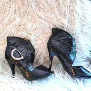 Sexy PU Stiletto Heel Open Toe Ankle Booties